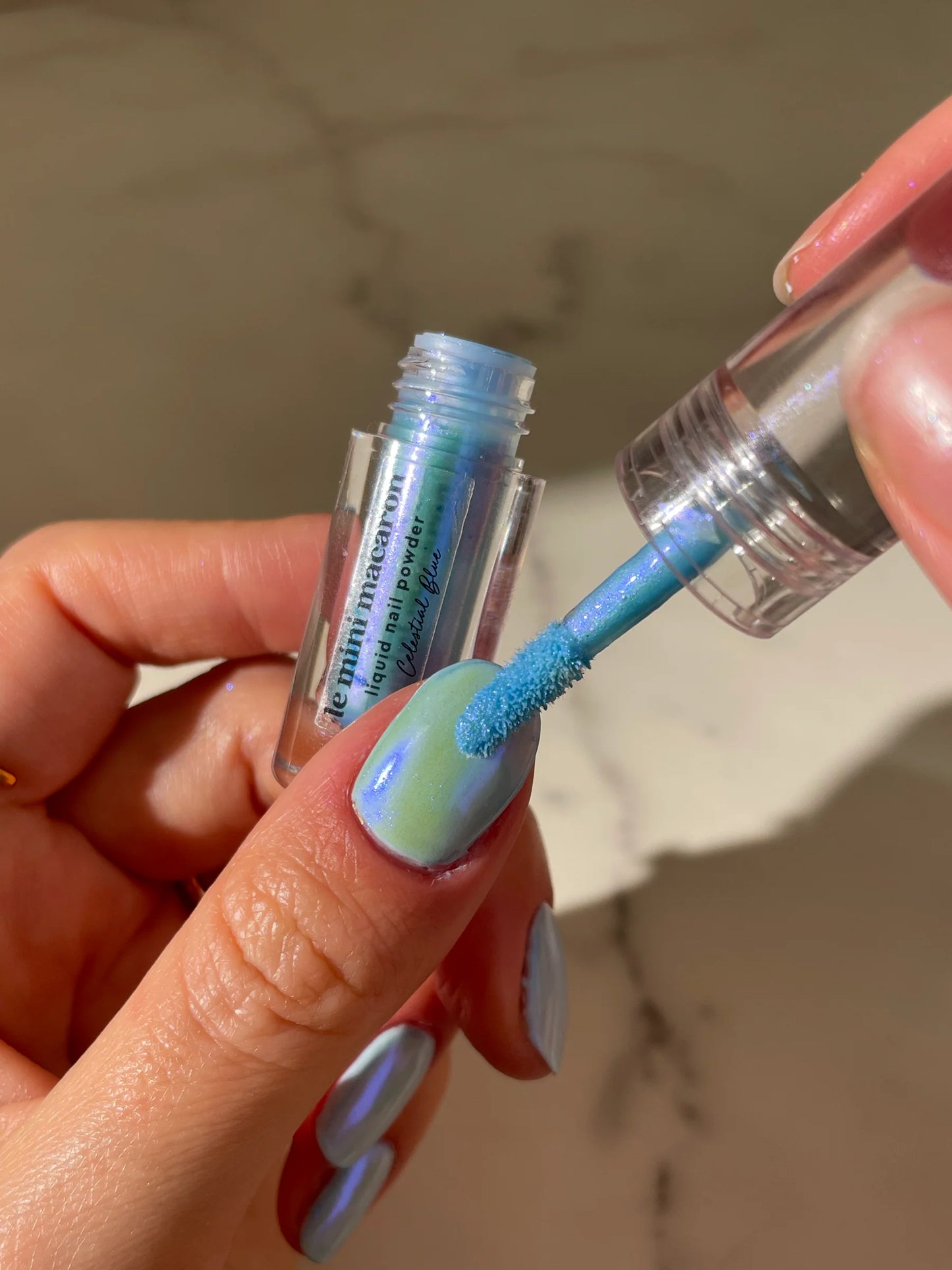 Liquido Efecto Perlado Celestial Blue