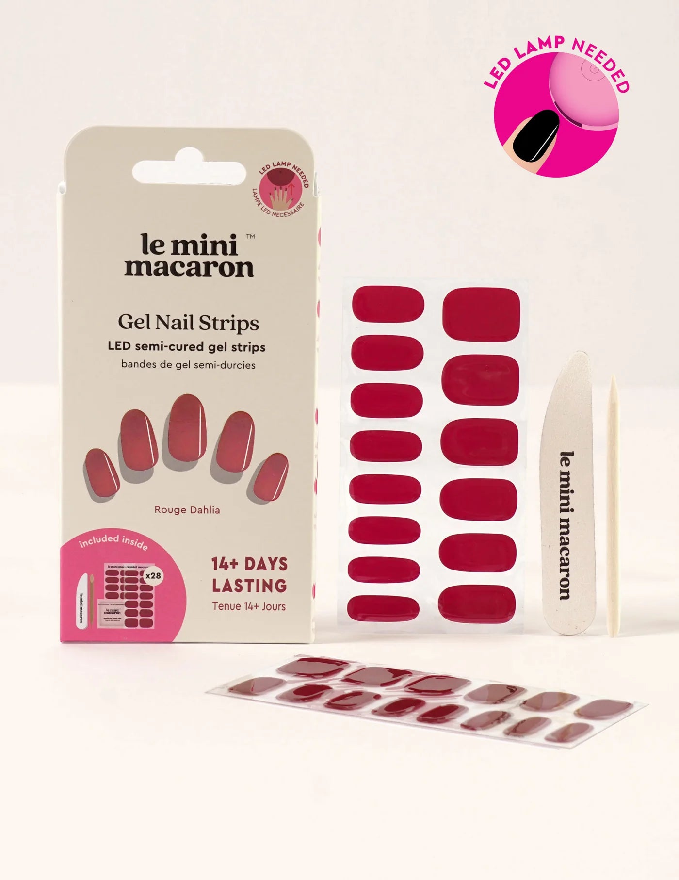 Uñas Gel Precuradas - Rouge Dahlia